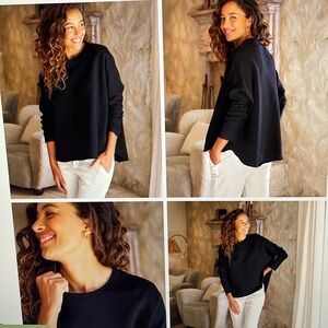 FRANK & EILEEN Anna Long-Sleeve Capelet Black